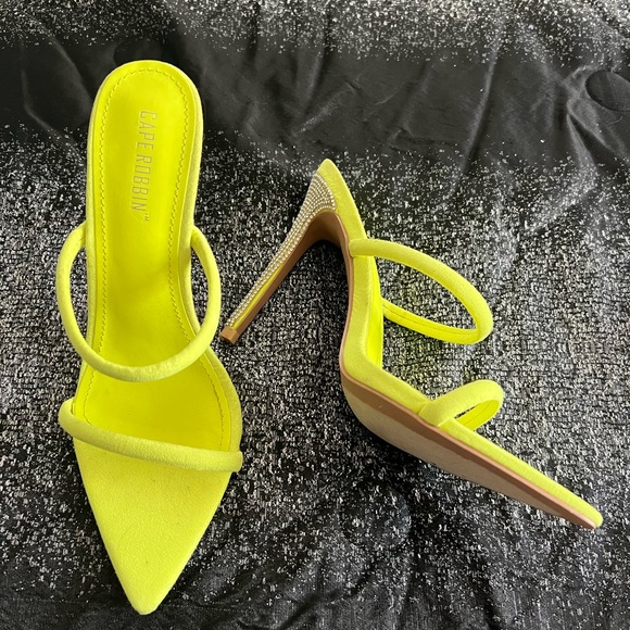 Shoes Cape Robbin Yellow Rhinestone Heels Poshmark